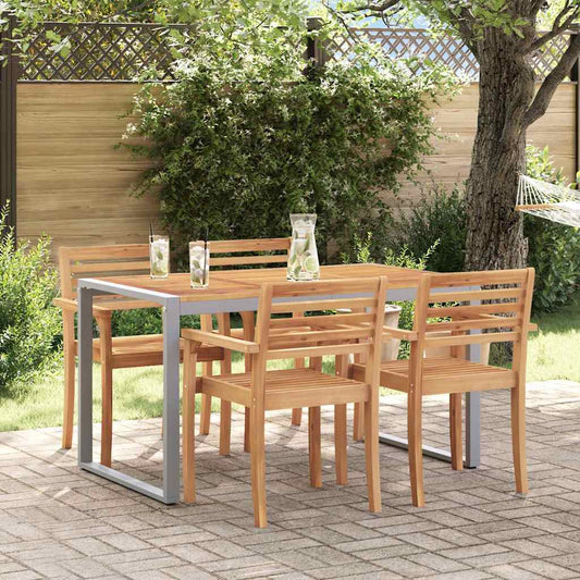 Garten-Eßtisch Grau 140 x 80 x 75 cm