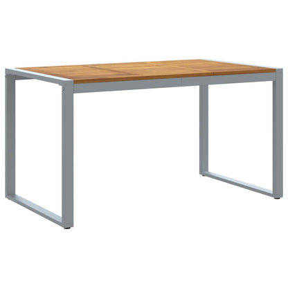 Gartentisch Grau 140 x 80 x 75 cm Massivholz Akazie