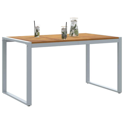 Gartentisch Grau 140 x 80 x 75 cm Massivholz Akazie