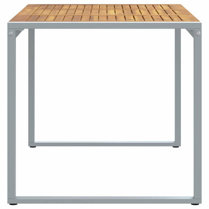Gartentisch Grau 140 x 80 x 75 cm Massivholz Akazie