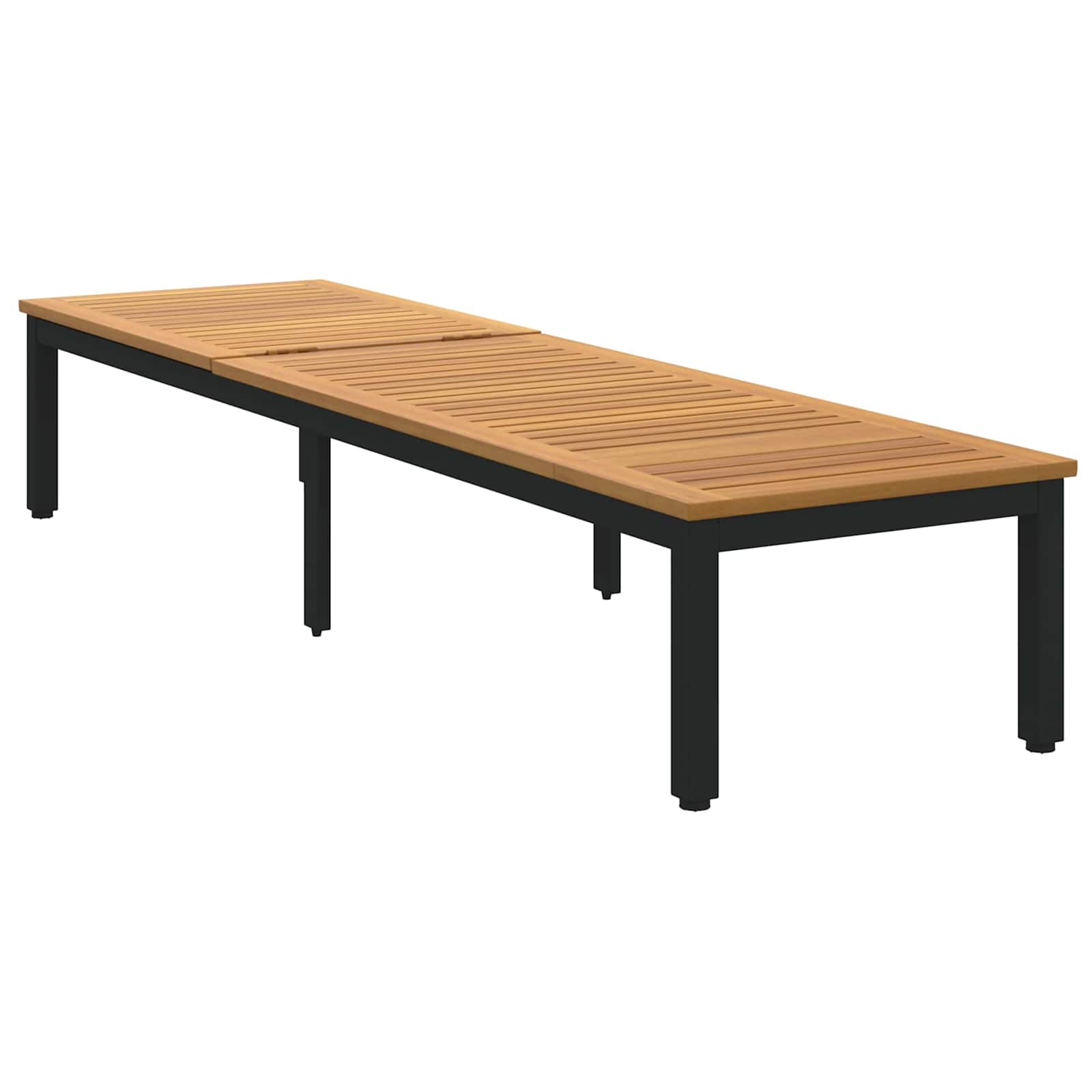 Sonnenliege Schwarz 200 x 55 x 35 cm Massivholz Akazie