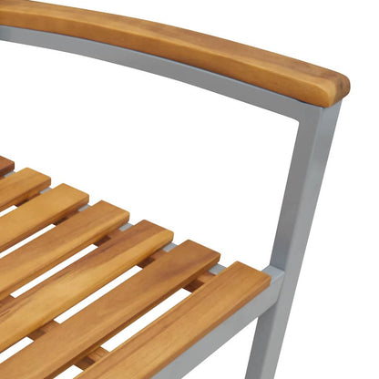 Gartenstuhl 2 stk. Braun Massivholz Akazie Stapelbar