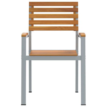 Gartenstuhl 2 stk. Braun Massivholz Akazie Stapelbar