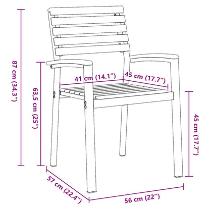 Gartenstuhl 2 stk. Braun Massivholz Akazie Stapelbar