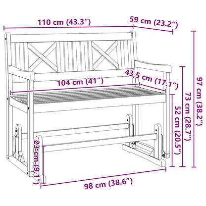 Garten Schaukeltbank Natur 110 x 59 x 97 cm Massivholz Akazie