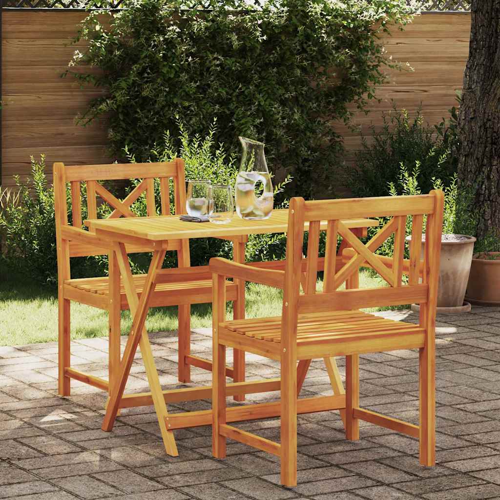 Gartenstühle 2 pcs Natur Massives Akazienholz
