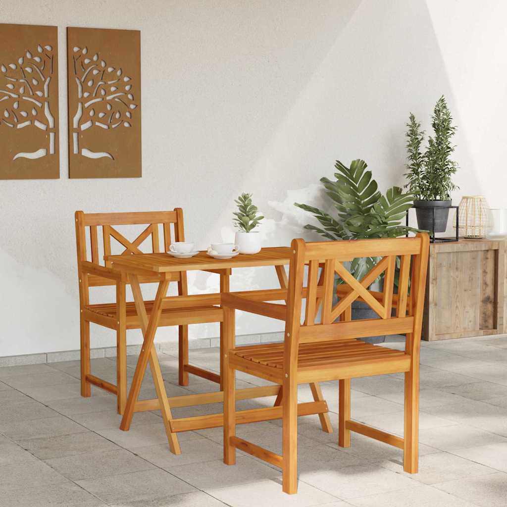 Gartenstühle 2 pcs Natur Massives Akazienholz