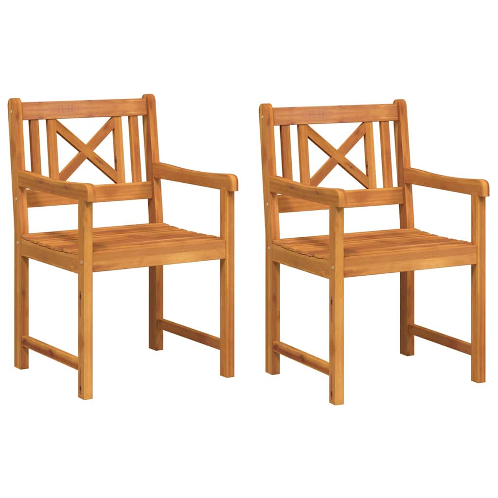 Gartenstühle 2 pcs Natur Massives Akazienholz