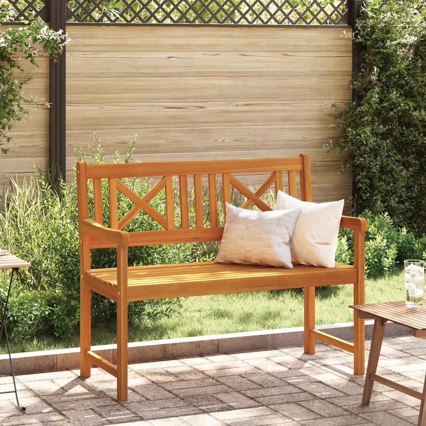 Bank Outdoor Natur 110 x 56 x 90 cm Massivholz Akazie