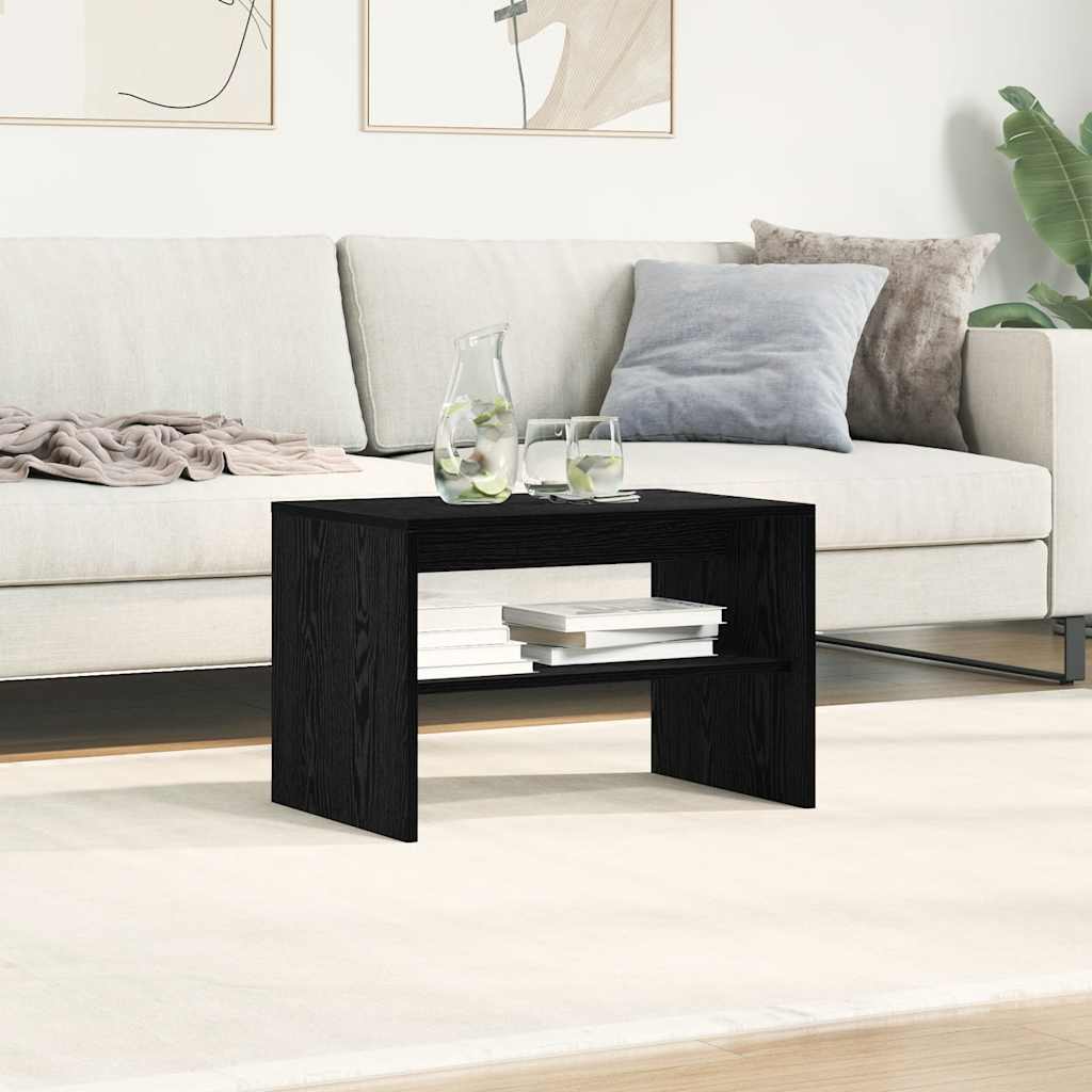 Meuble TV aspect chêne noir 60x40x40 cm matériau à base de bois