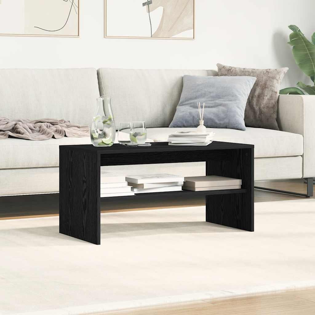 Meuble TV aspect chêne noir 80x40x40 cm matériau à base de bois