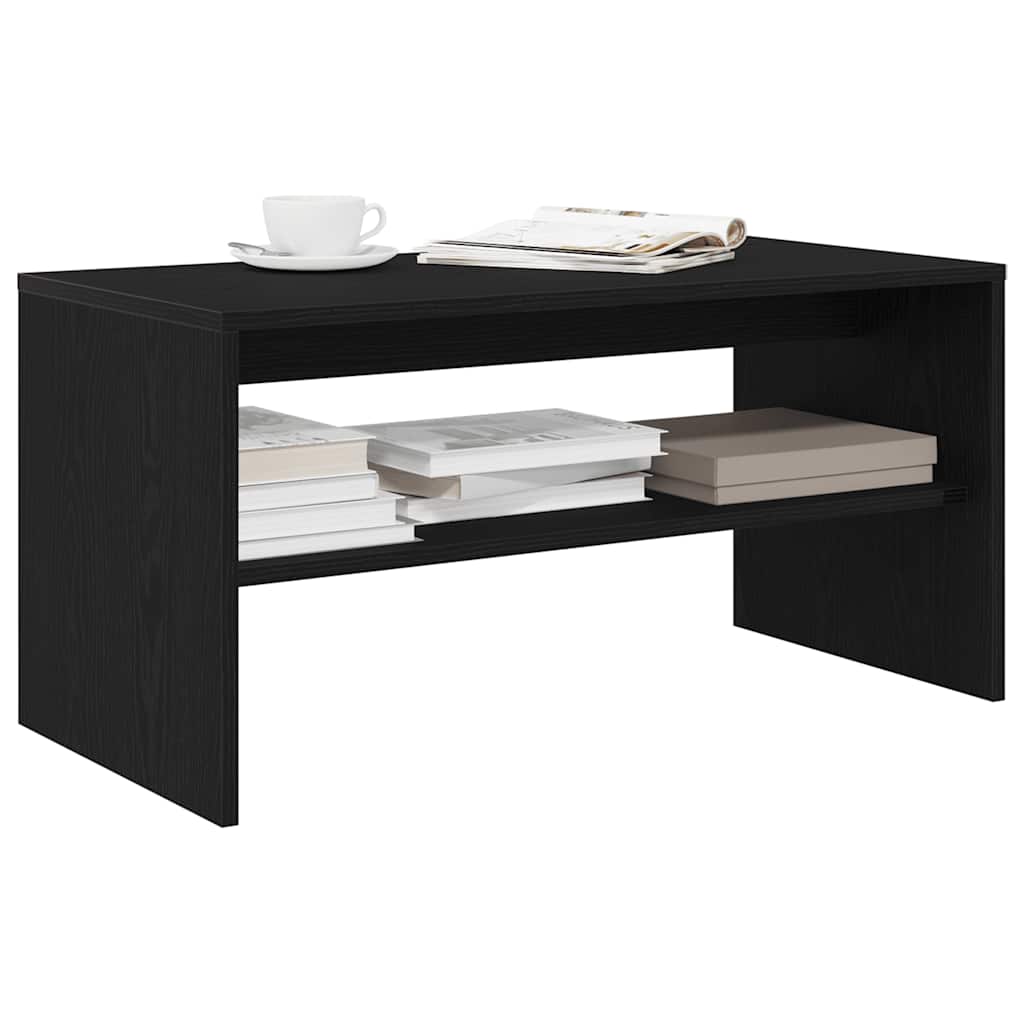 Meuble TV aspect chêne noir 80x40x40 cm matériau à base de bois