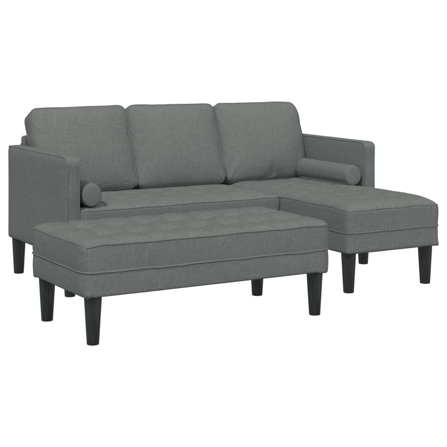 Sofa Set 2 stk. Dunkelgrau Polyester