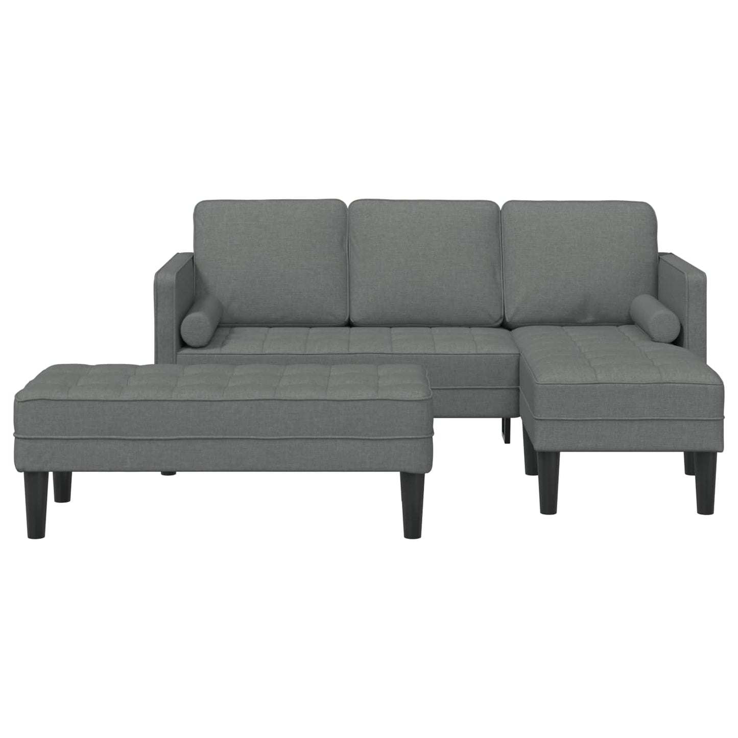 Sofa Set mit Kissen 2 pcs Dunkelgrau Polyester