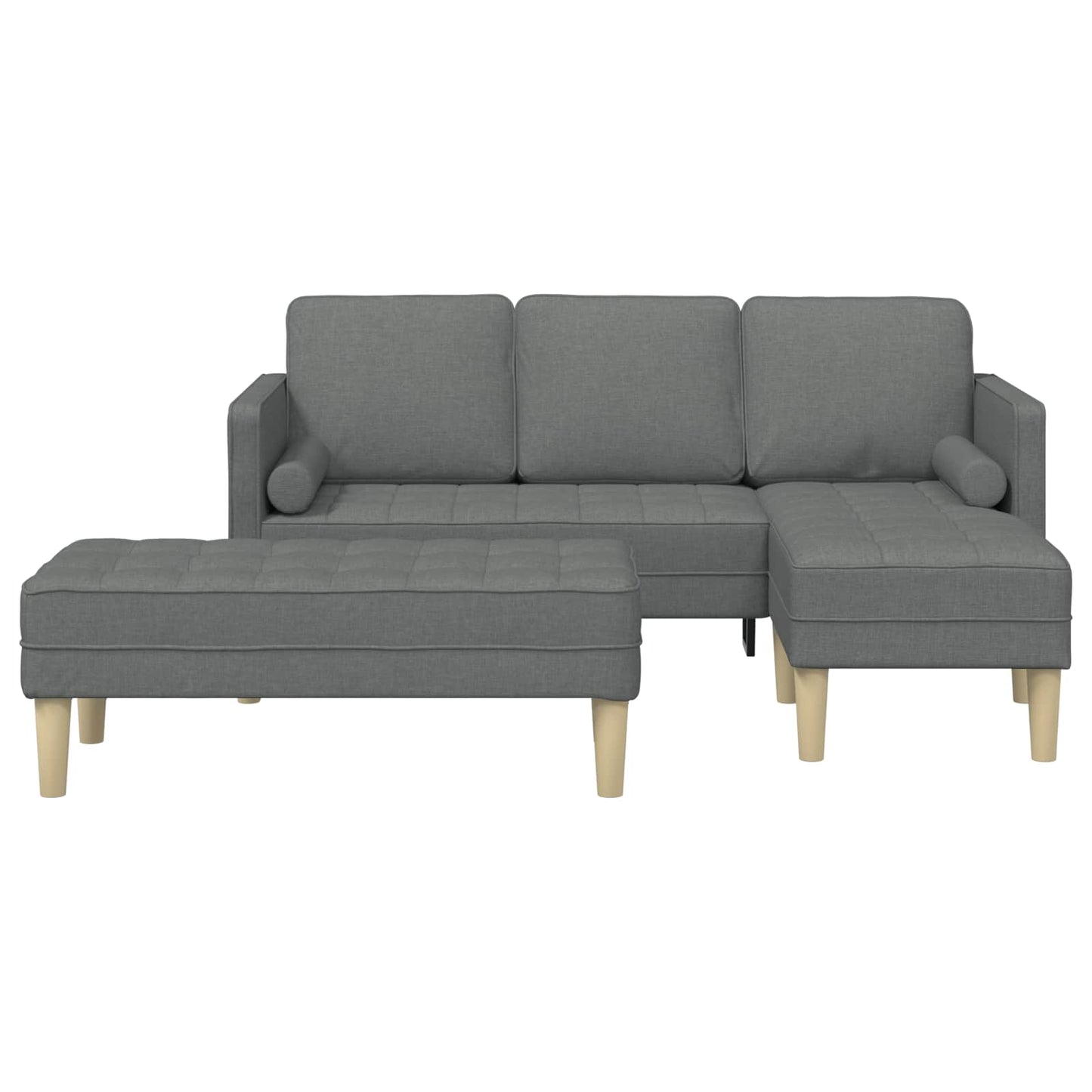 Sofa Set 2 stk. Dunkelgrau Polyester