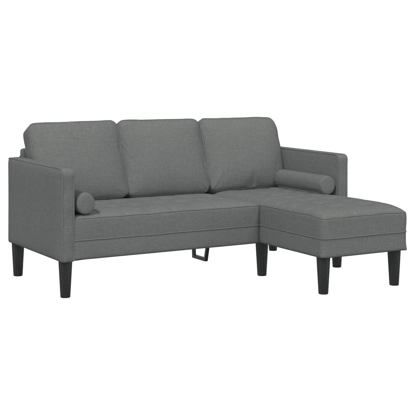 Sofa Set mit Kissen 2 pcs Dunkelgrau Polyester
