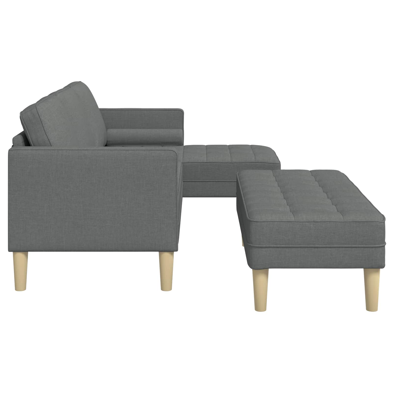 Sofa Set 2 stk. Dunkelgrau Polyester