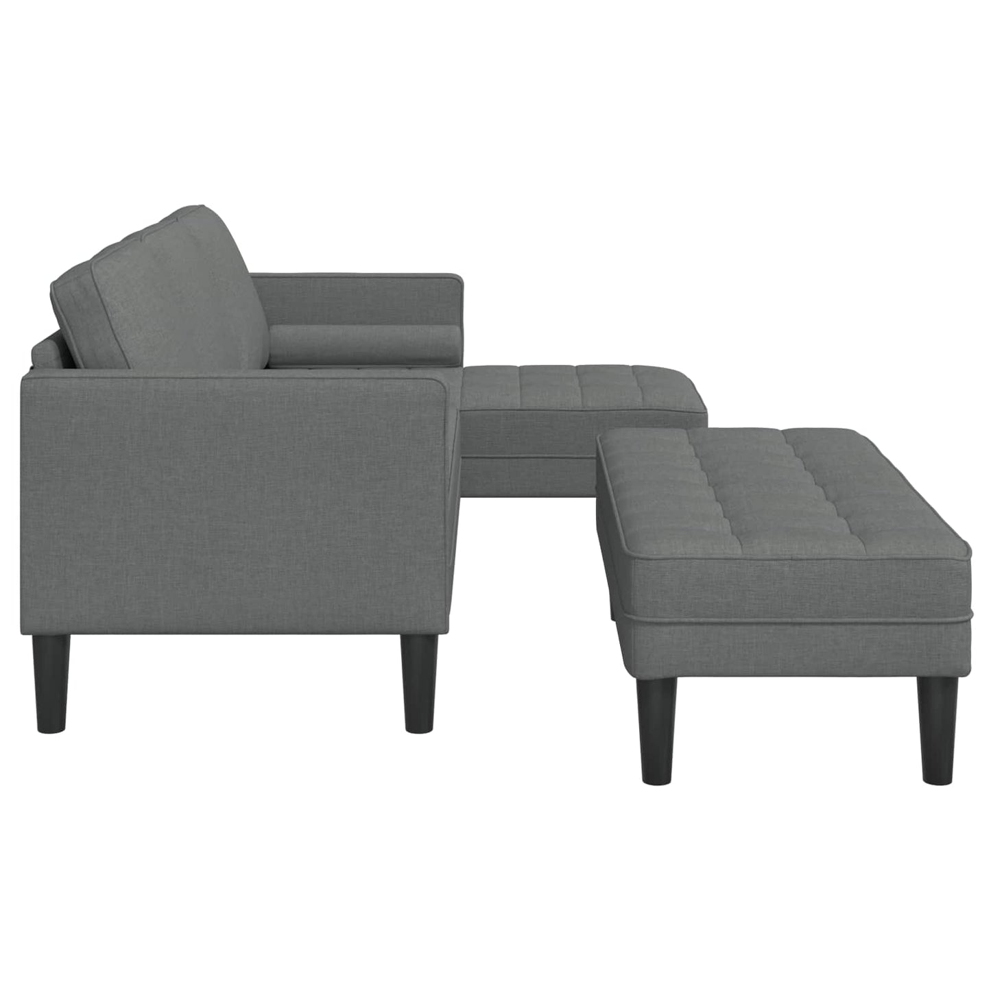 Sofa Set mit Kissen 2 pcs Dunkelgrau Polyester