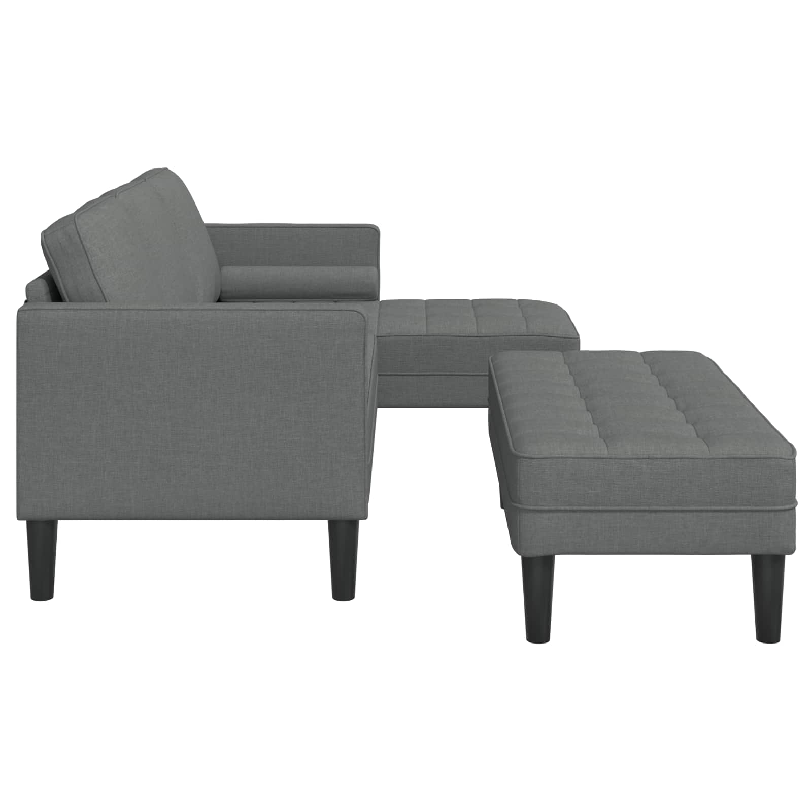 Sofa Set mit Kissen 2 pcs Dunkelgrau Polyester
