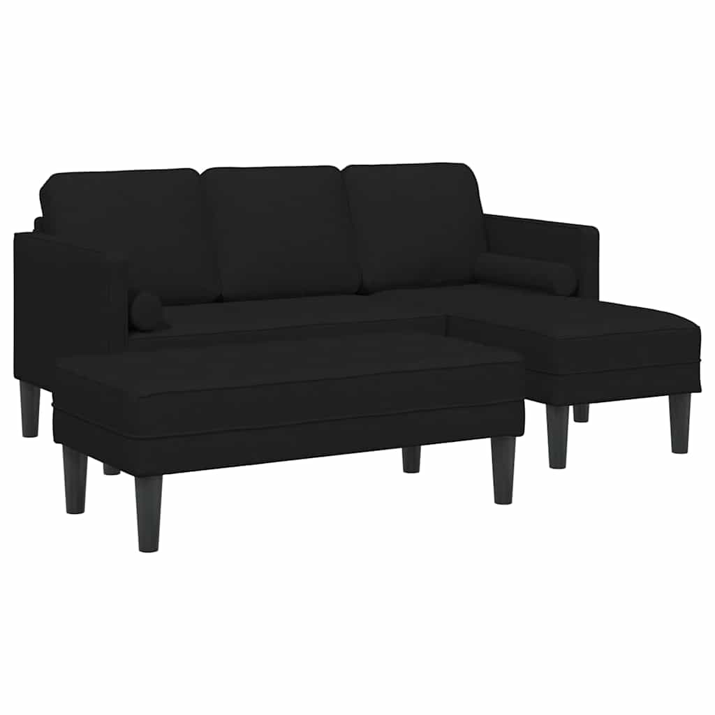 Sofa Set 2 pcs Schwarz 173 x 131 x 67 cm Stoff