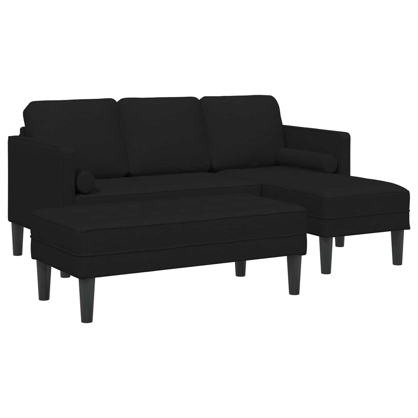 Sofa Set 2 Stk. Schwarz Polyester