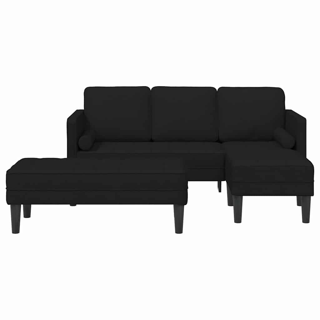 Sofa Set 2 pcs Schwarz 173 x 131 x 67 cm Stoff