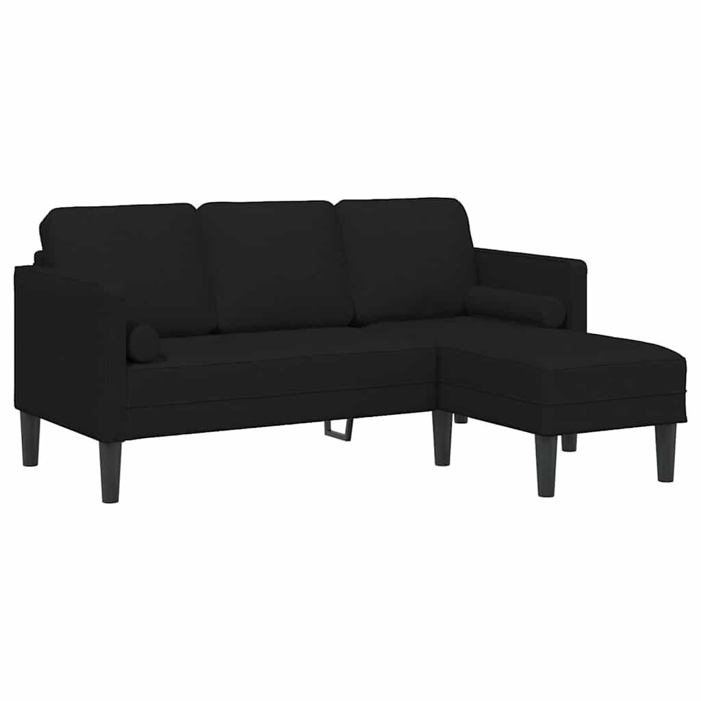 Sofa Set 2 pcs Schwarz 173 x 131 x 67 cm Stoff