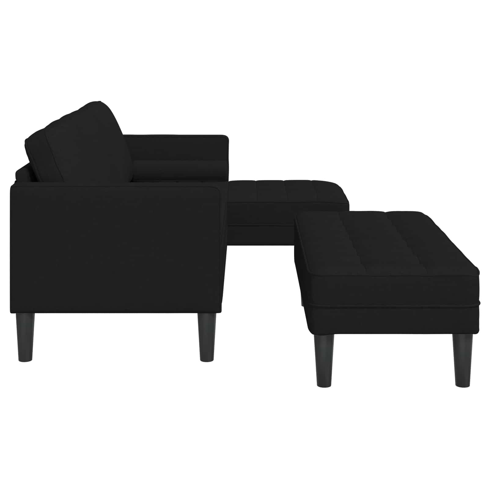 Sofa Set 2 Stk. Schwarz Polyester