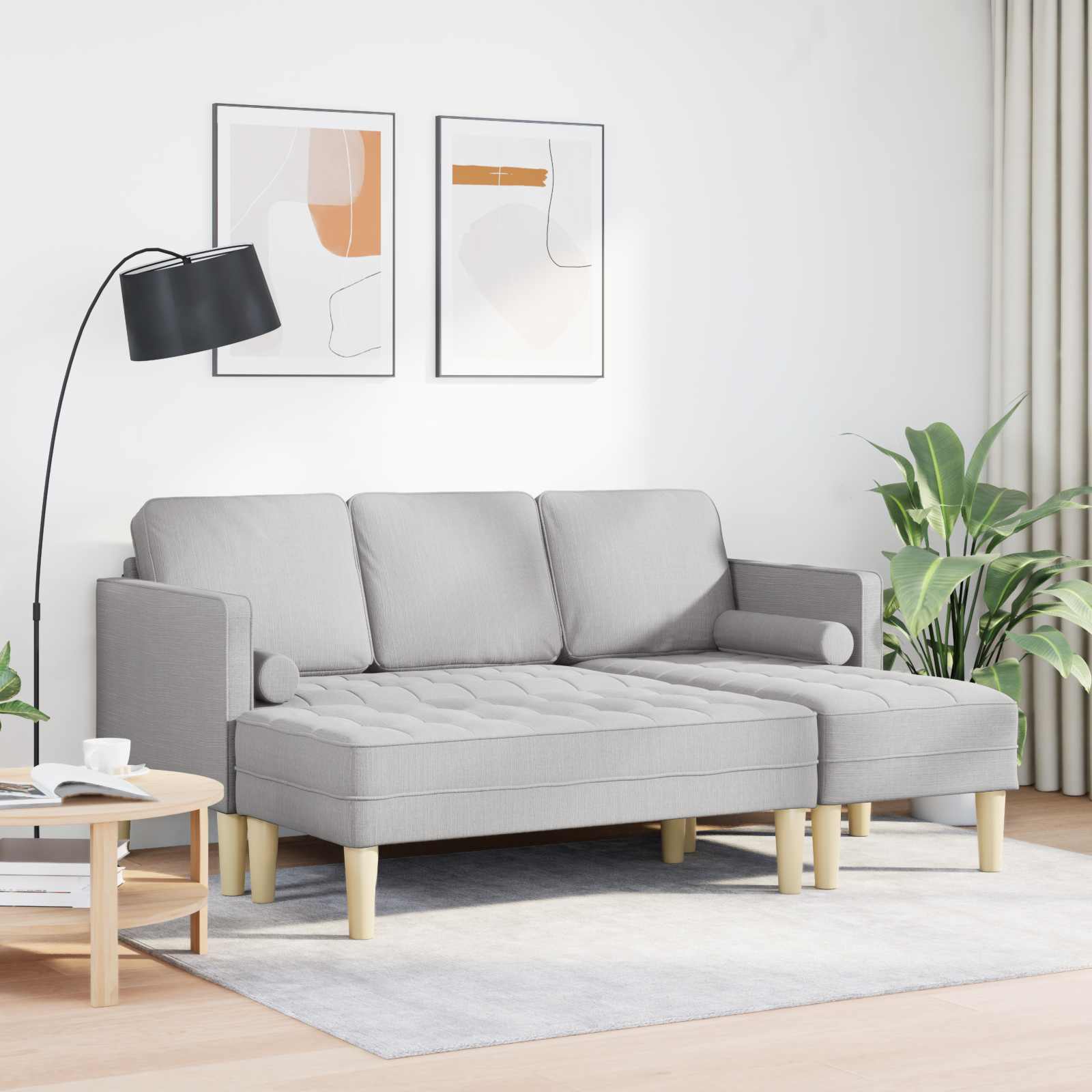 Sofa Set 2 stk. Wolkengrau Polyester