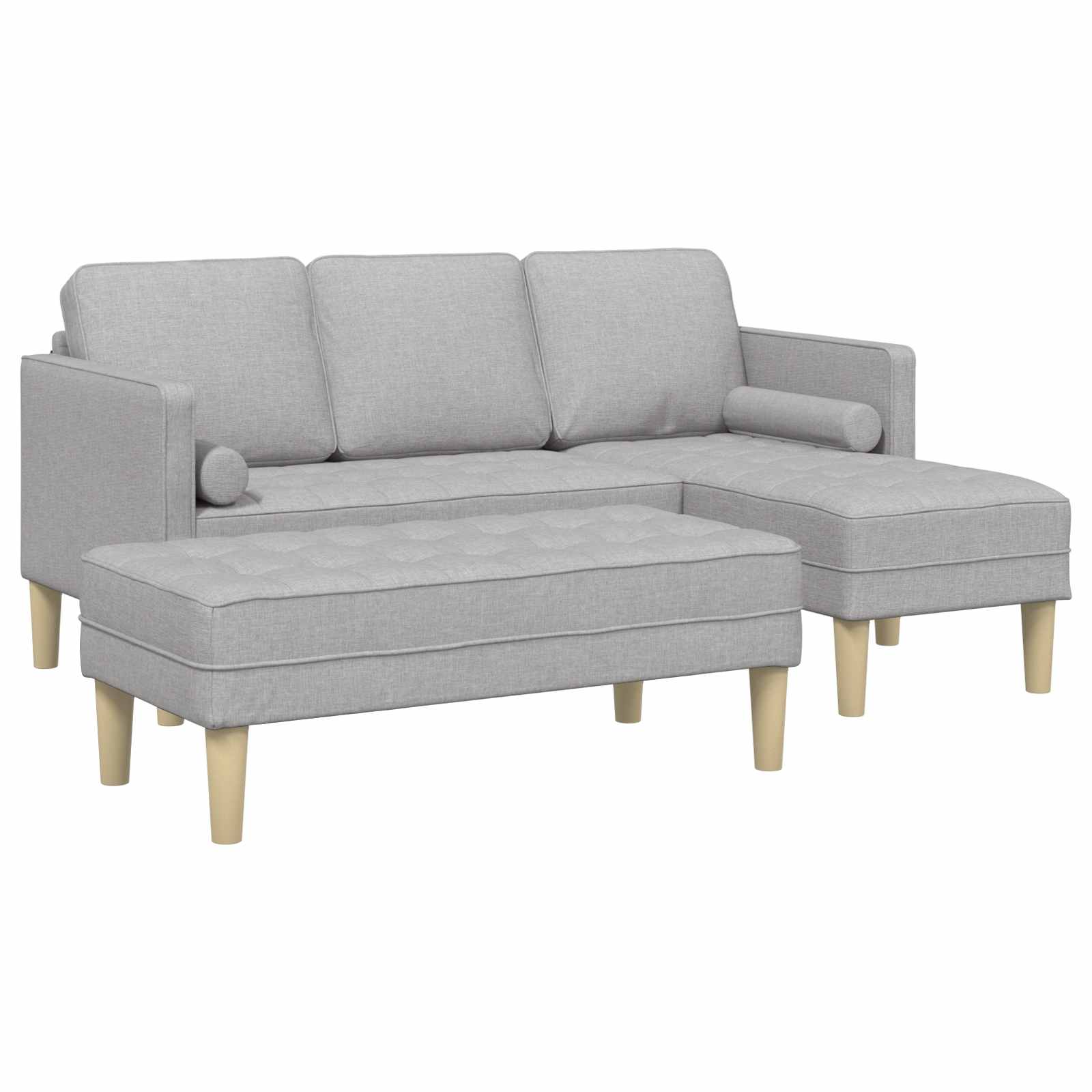 Sofa Set 2 stk. Wolkengrau Polyester