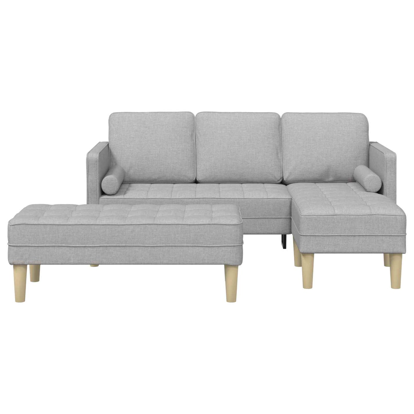 Sofa Set 2 stk. Wolkengrau Polyester