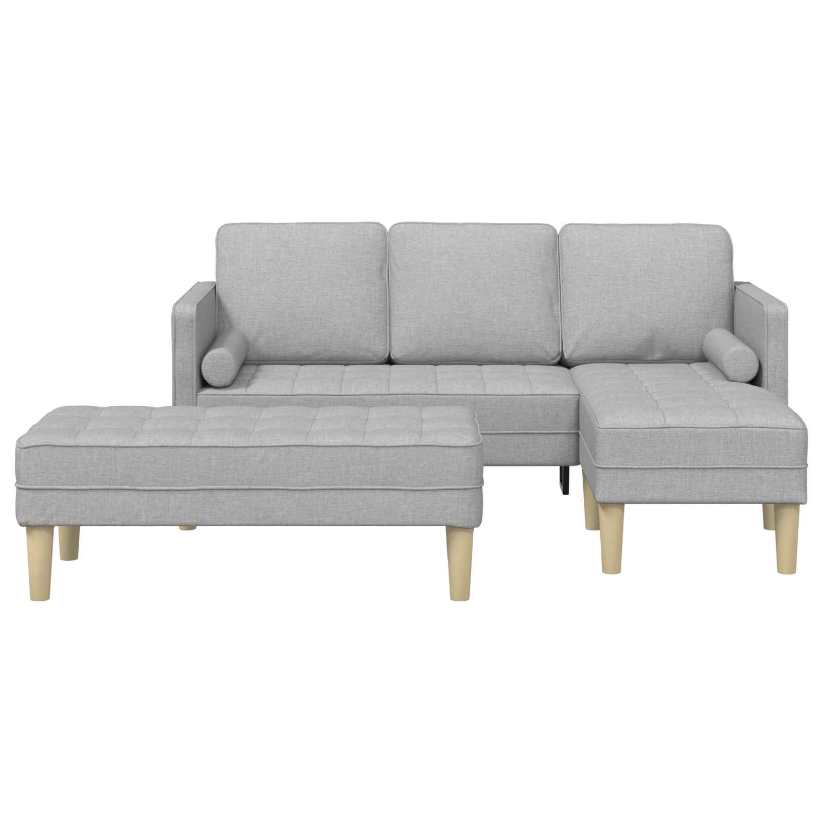 Sofa Set 2 stk. Wolkengrau Polyester