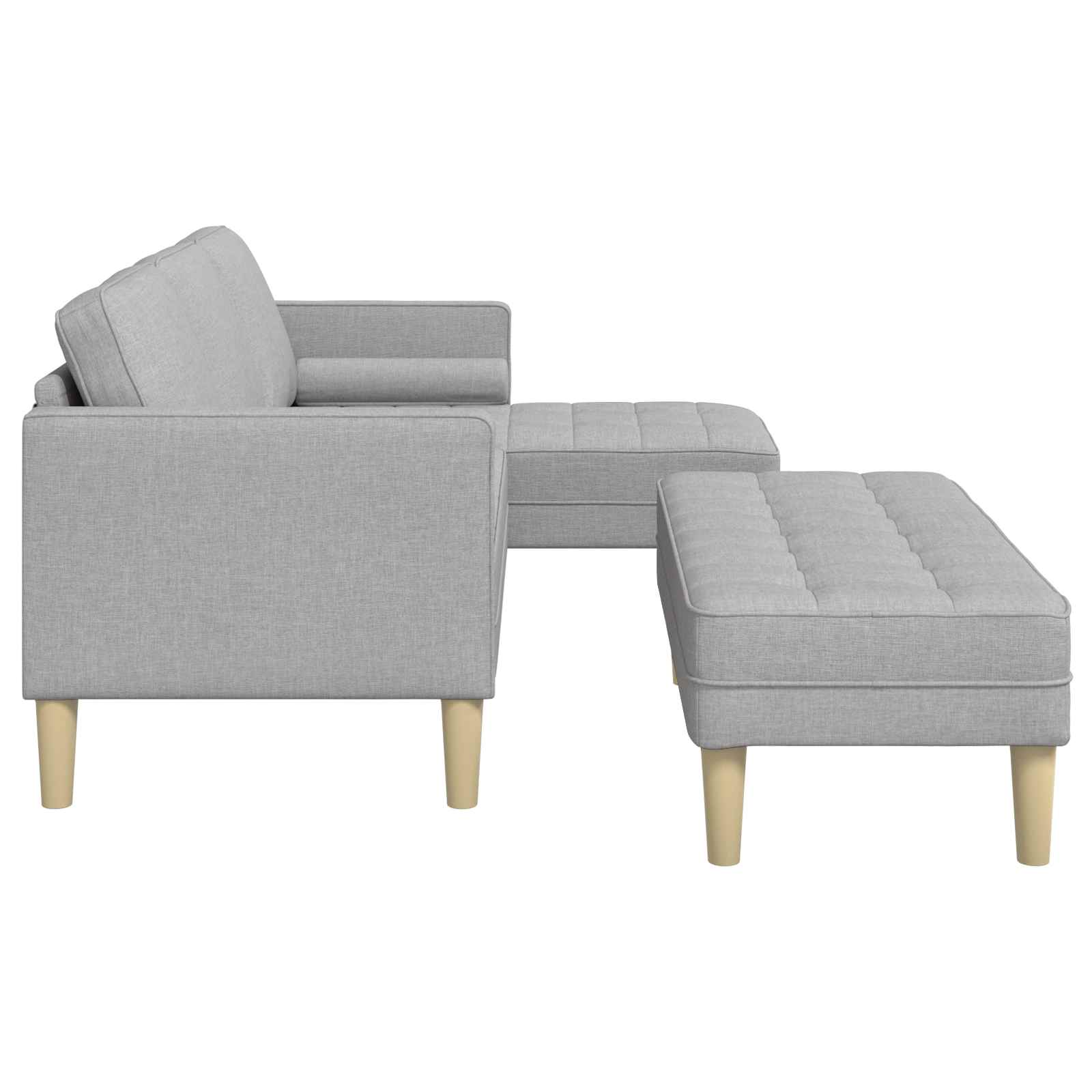 Sofa Set 2 stk. Wolkengrau Polyester
