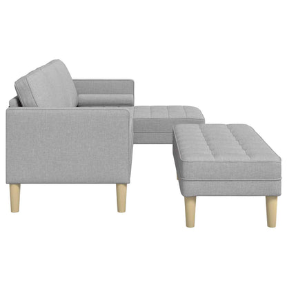 Sofa Set 2 stk. Wolkengrau Polyester