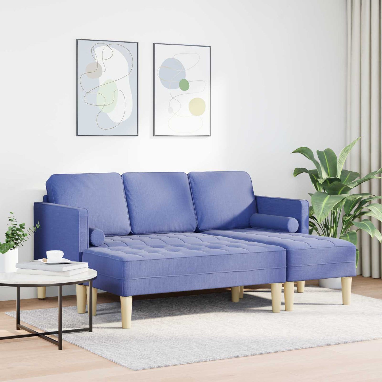 Sofa Set 2 stk. Jeans blau Polyester