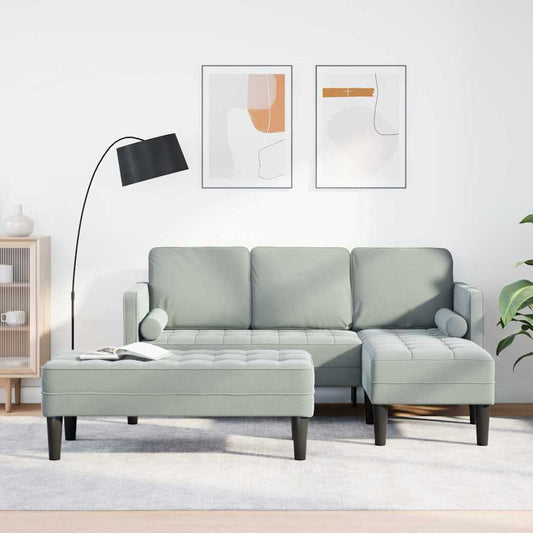 Sofa Set 2 pcs Hellgrau 173 x 131 x 67 cm Samt