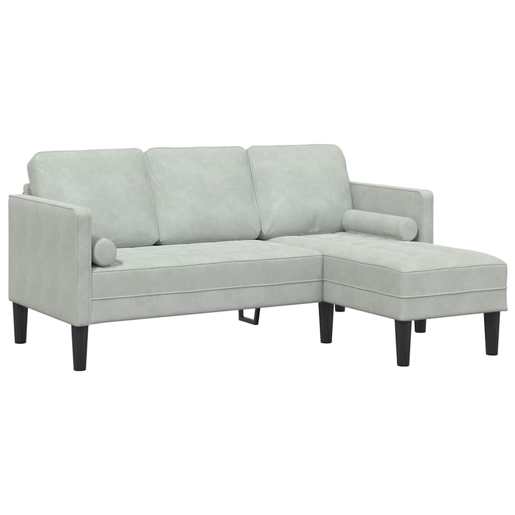 Sofa Set 2 stk. Hellgrau Polyester