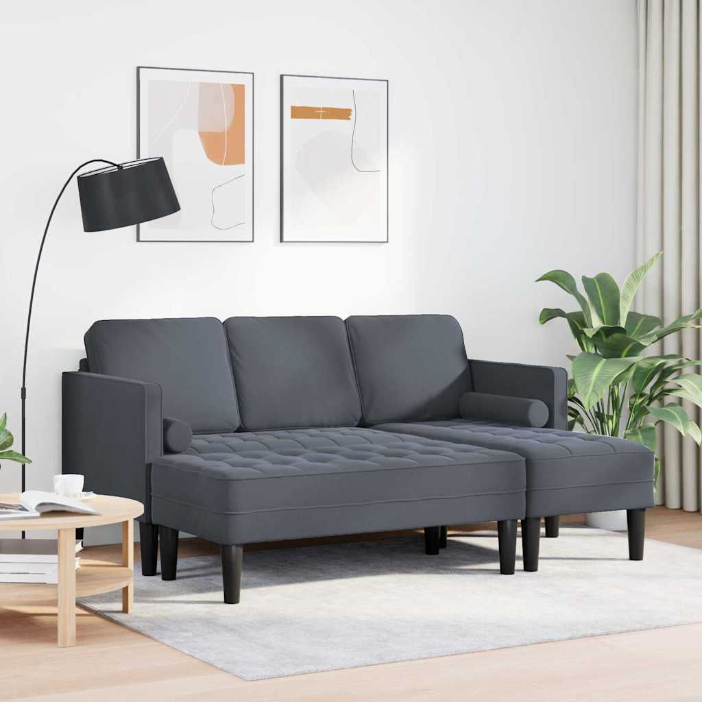 Sofa Set 2 stk. Dunkelgrau Polyester