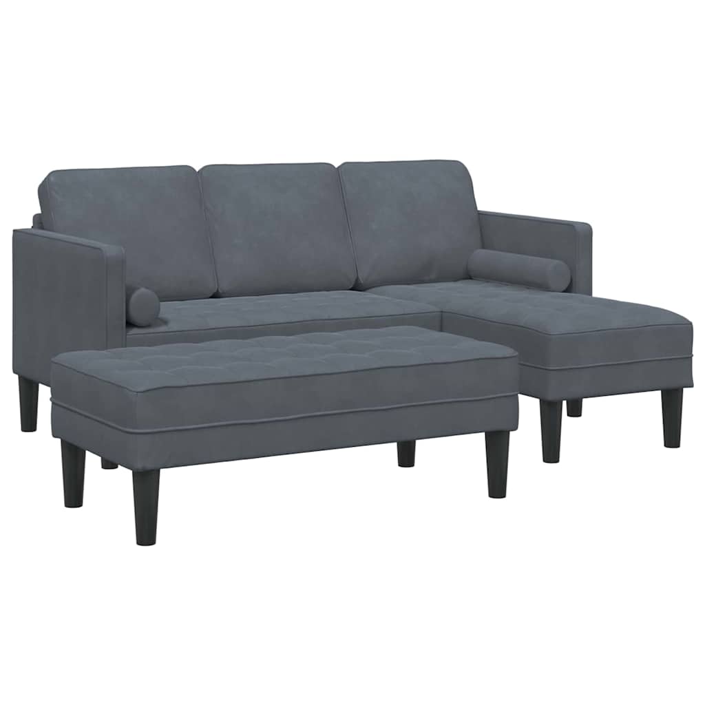 Sofa Set 2 stk. Dunkelgrau Polyester
