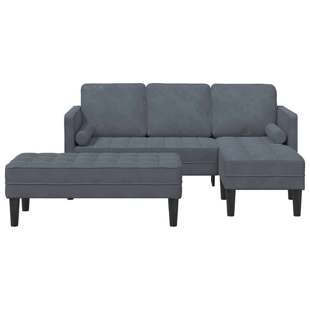 Sofa Set 2 stk. Dunkelgrau Polyester