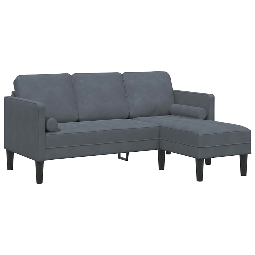 Sofa Set 2 stk. Dunkelgrau Polyester