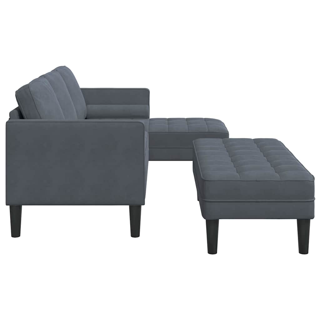Sofa Set 2 stk. Dunkelgrau Polyester