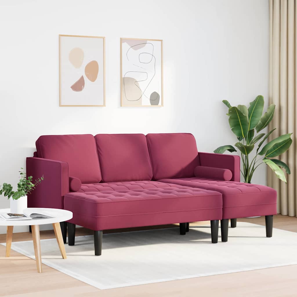 Sofa Set 2 pcs Weinrot 173 x 131 x 67 cm Samt