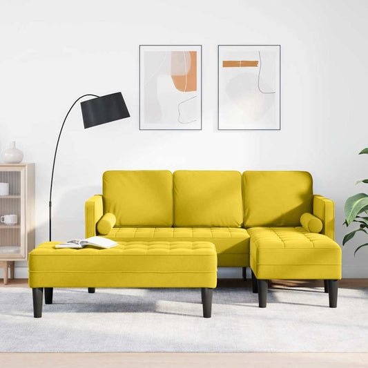 Sofa Set 2 pcs Gelb 173 x 131 x 67 cm Samt
