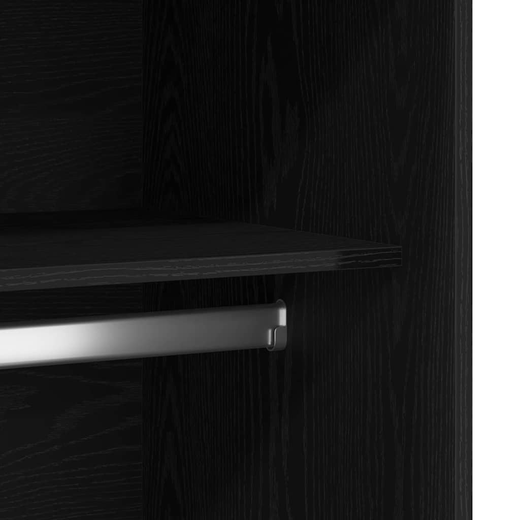Kleiderschrank Schwarz Eichen-Optik 100 x 50 x 200 cm