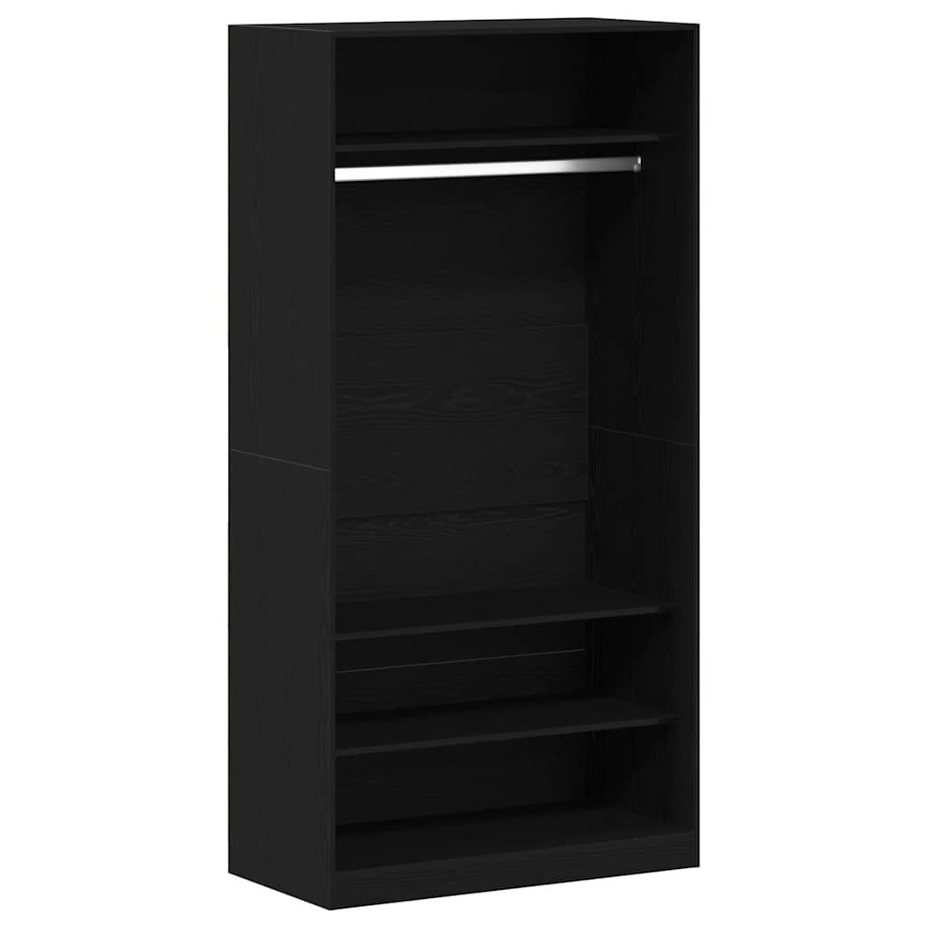 Armoire noire avec chêne 100x50x200 cm en bois