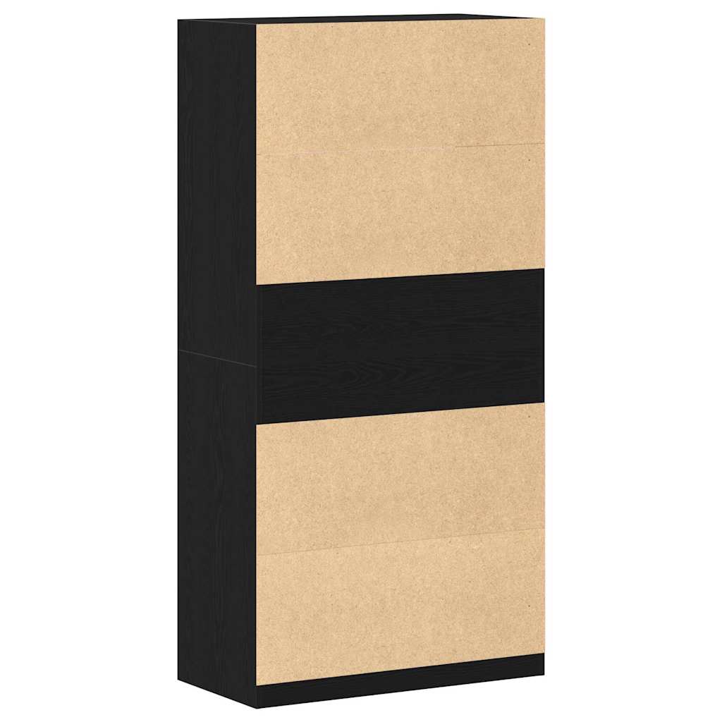 Kleiderschrank Schwarz Eichen-Optik 100 x 50 x 200 cm