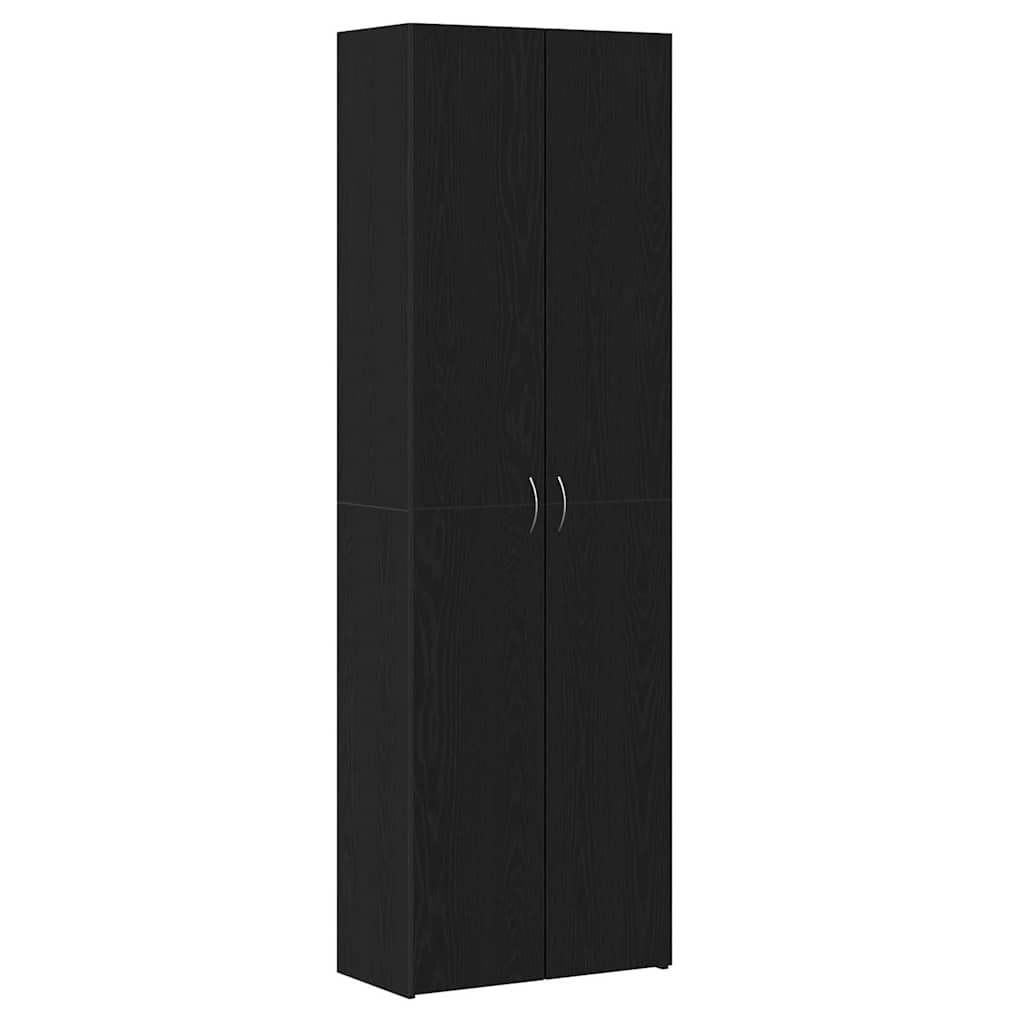 Armoire de bureau en chêne noir 60x32x190 cm, matériau à base de bois