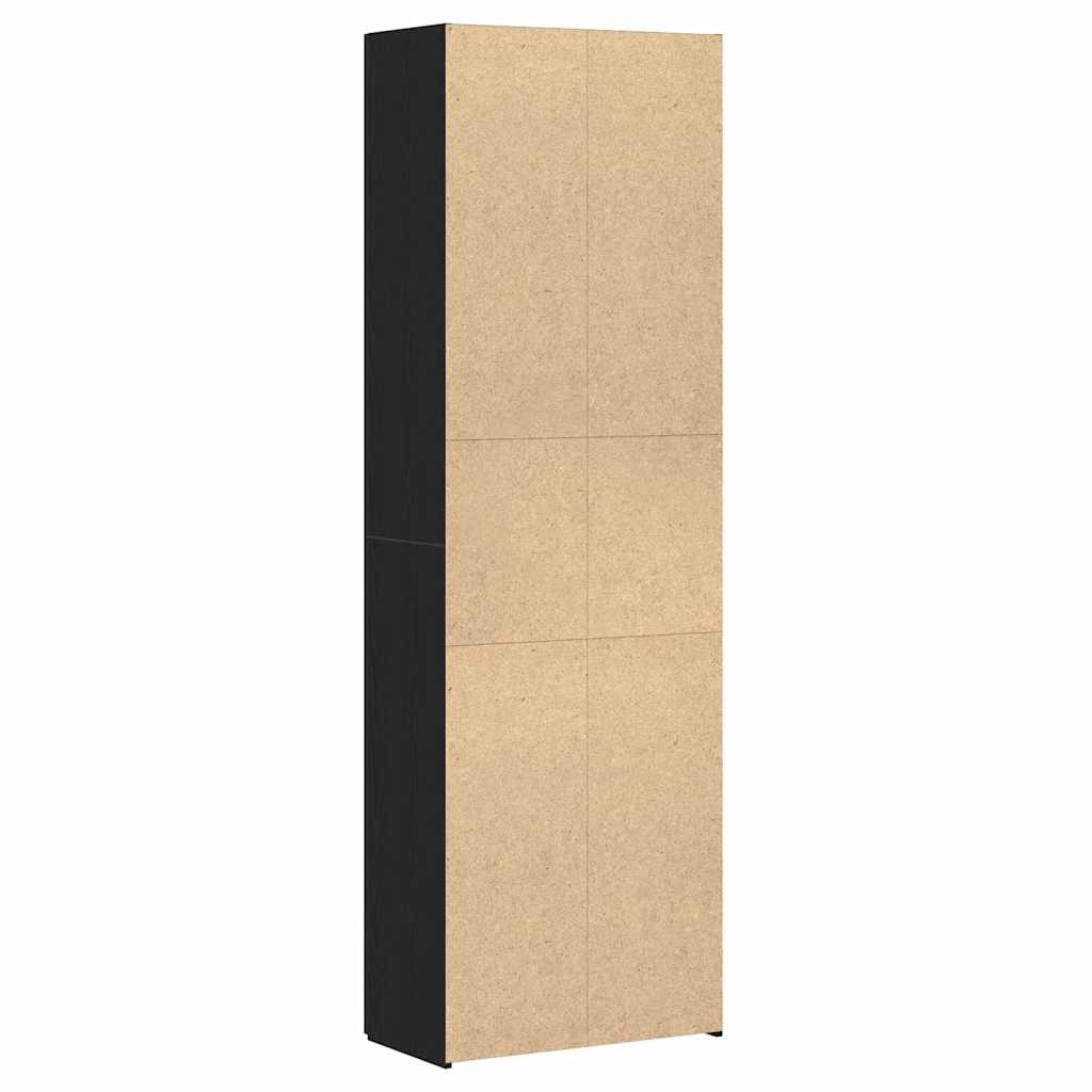 Büroschrank Schwarz Eichen-Optik 60 x 32 x 190 cm Holzwerkstoff