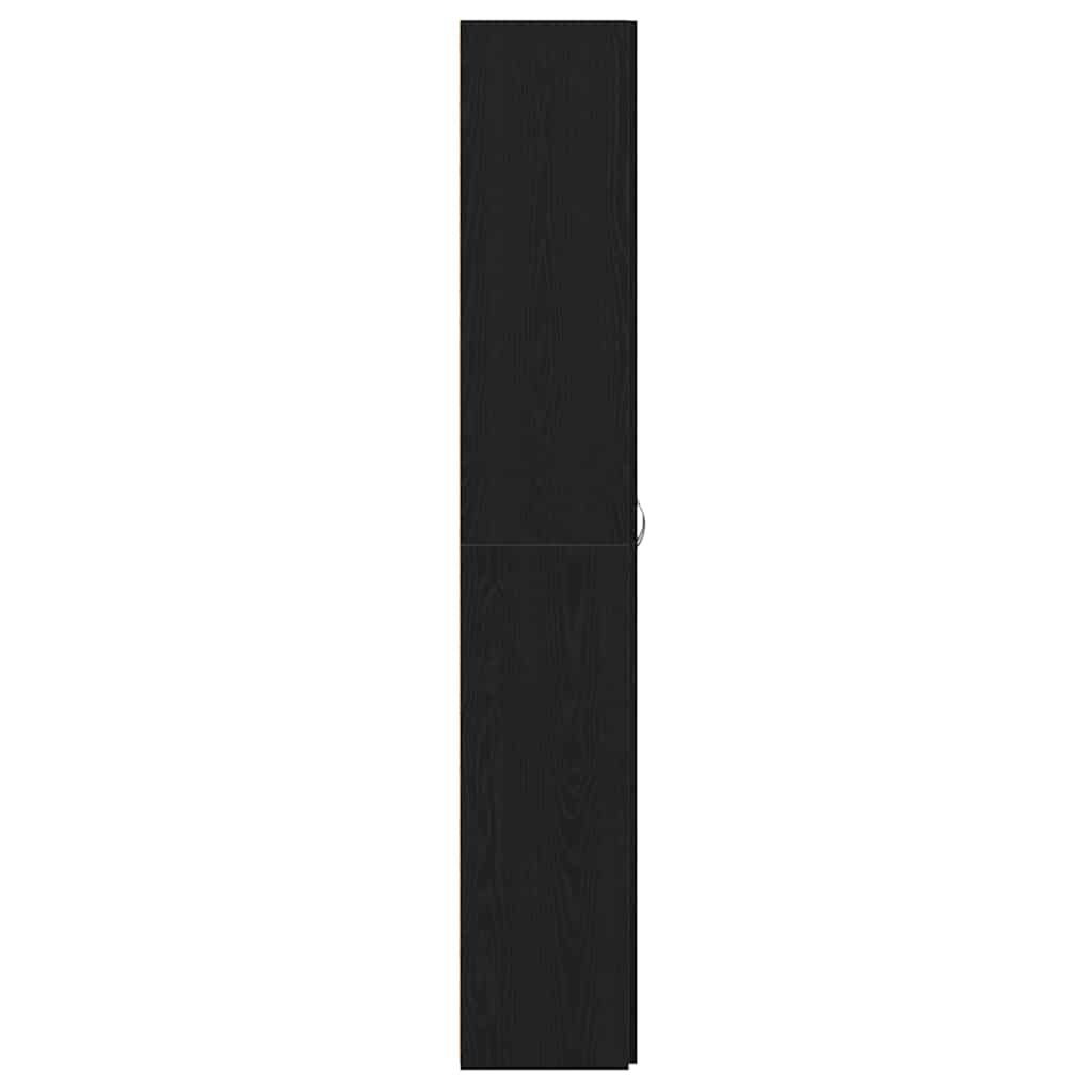 Büroschrank Schwarz Eichen-Optik 60 x 32 x 190 cm Holzwerkstoff